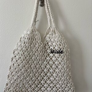 White Crochet Bride Bag